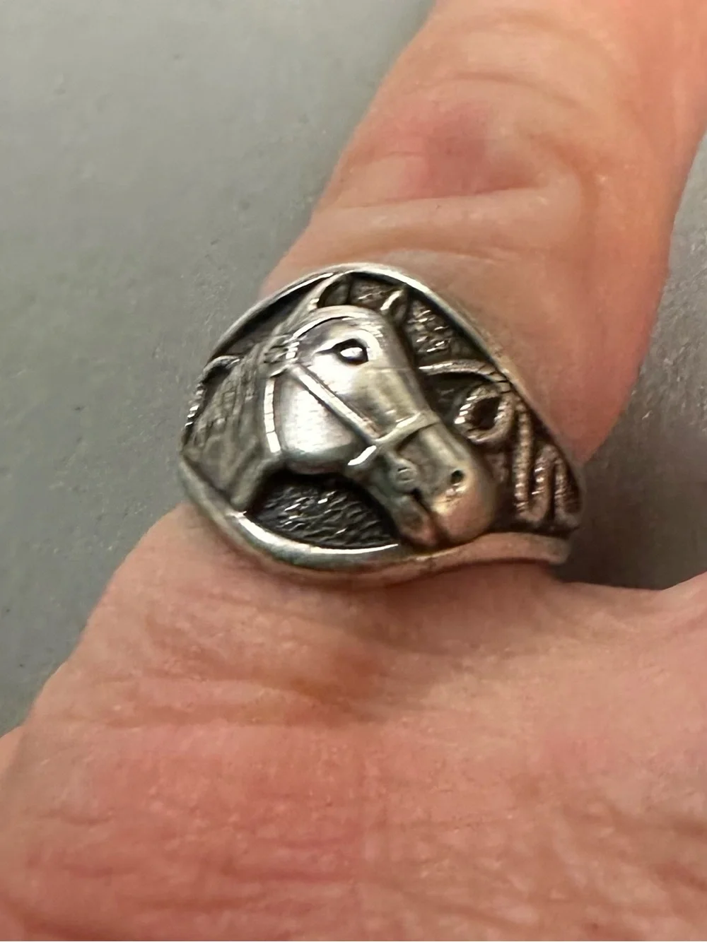 ✨ Vintage Old Bell Trading Post Equestrian Horse Ring — Sterling Silver — Size 5